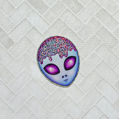 Candy Alien Glitter Holographic Vinyl Decal