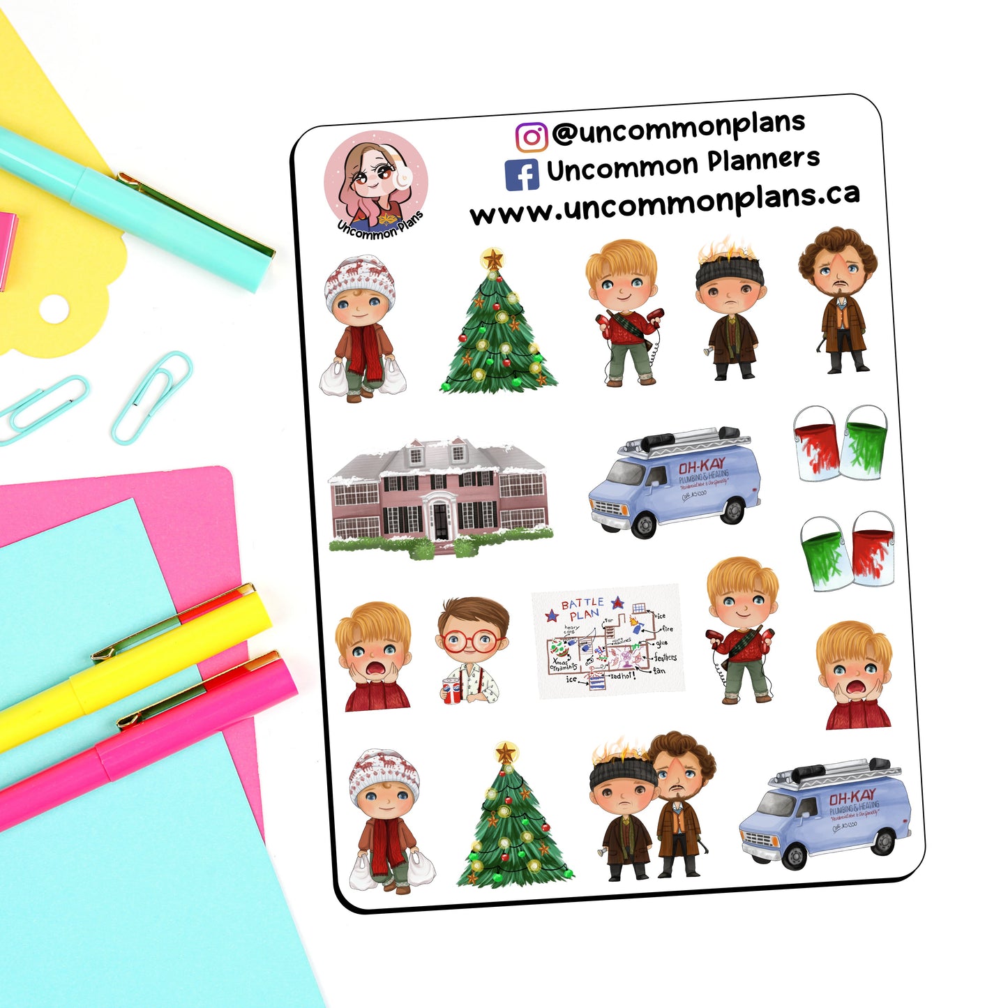 Alone at Home Christmas Movie Stickers Sheet