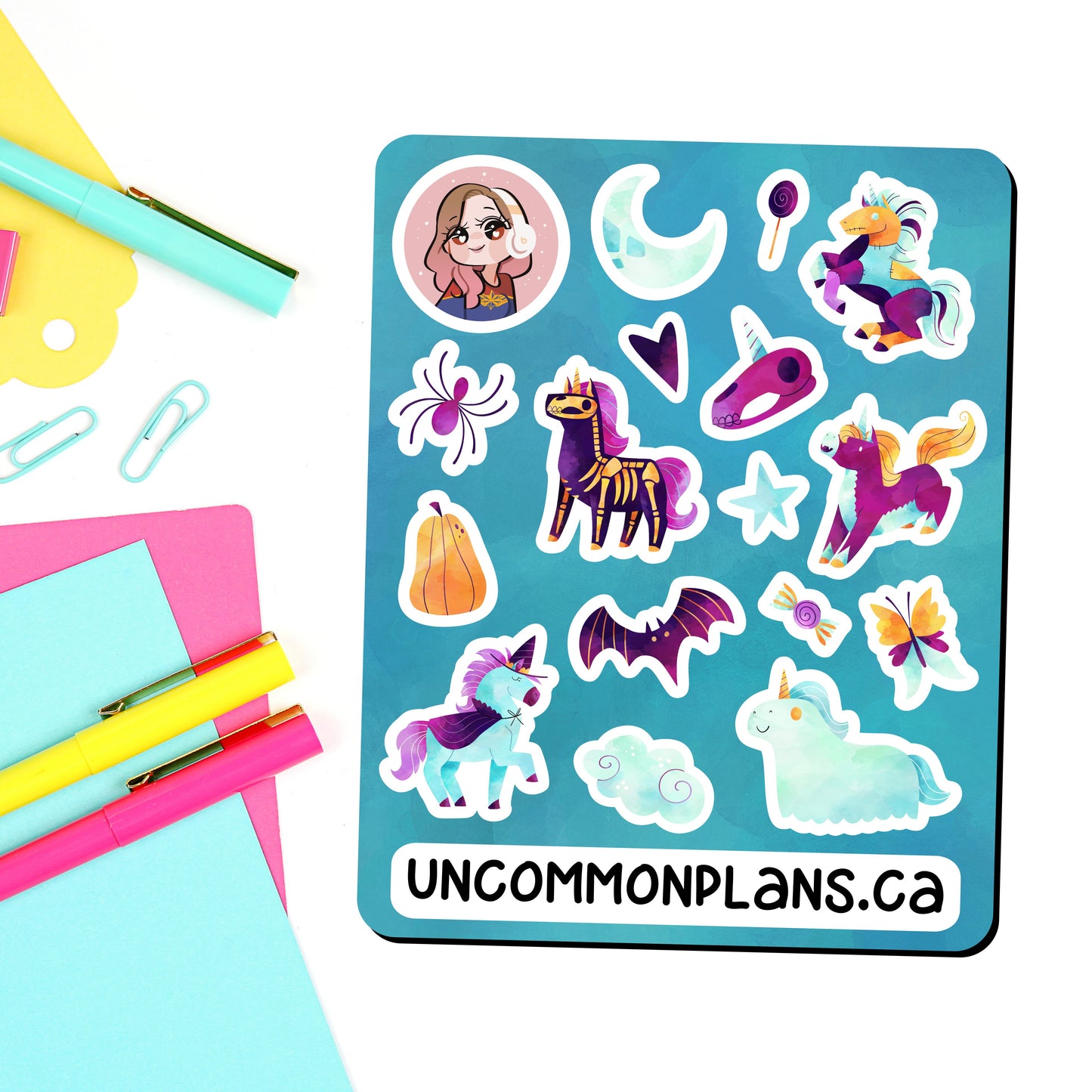 Undead Unicorns Deco Stickers Sheet