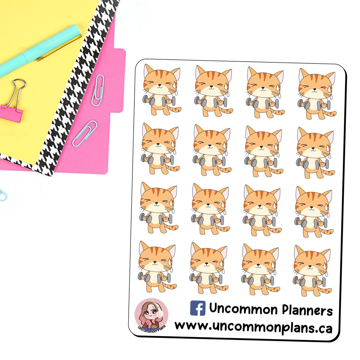 Alfie Kitty Workout Functional Stickers