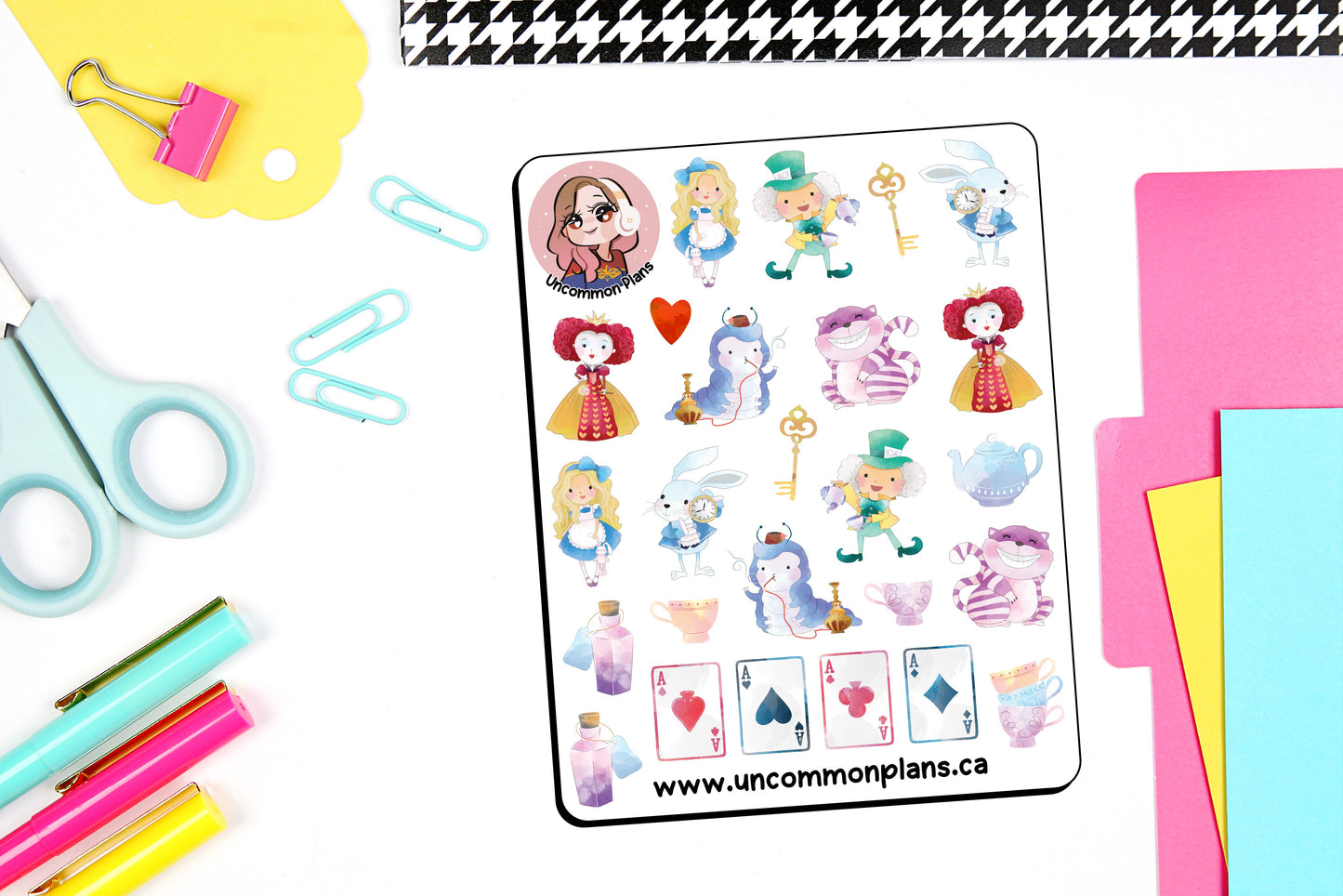 Alice Wonderland Adventures Deco Stickers Sheet
