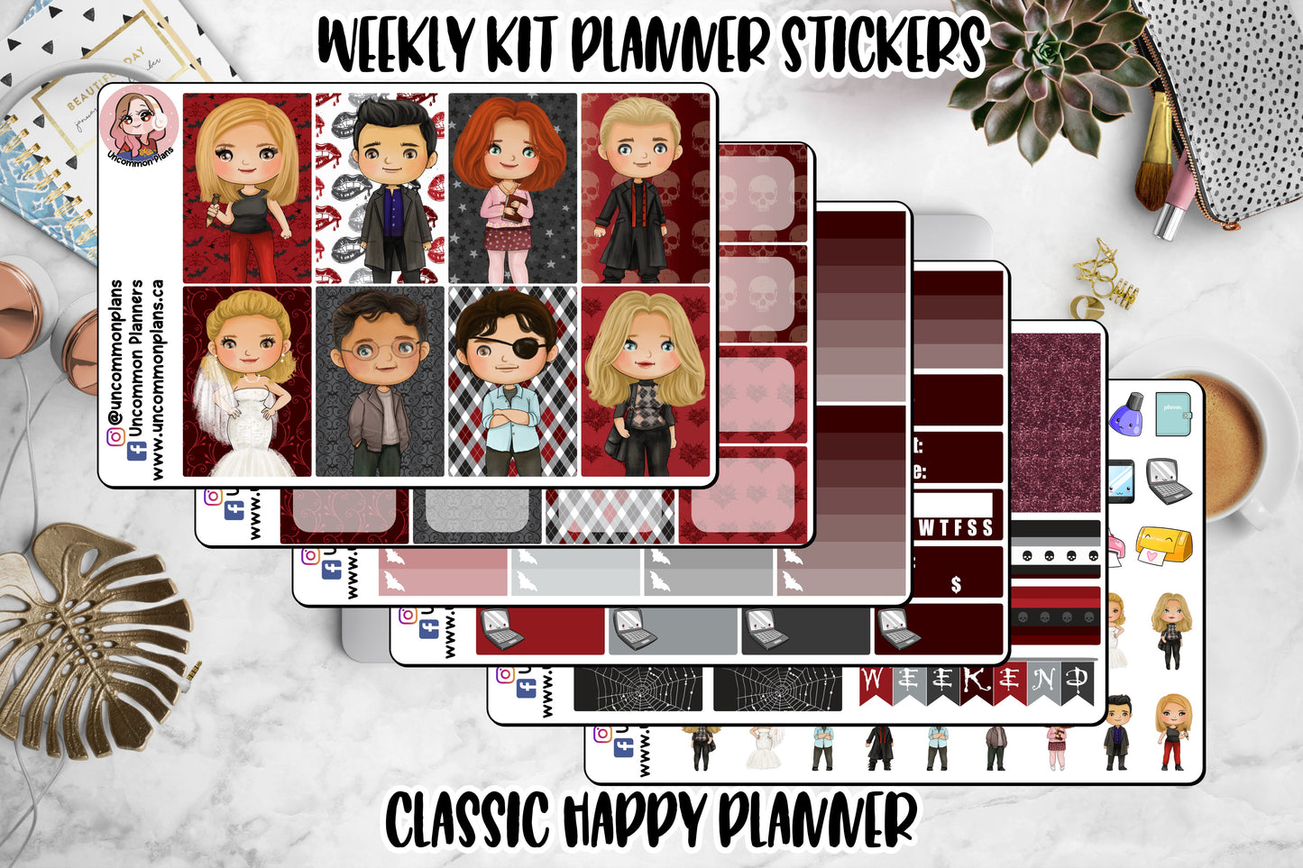 Teenage Vampire Hunter Girl Weekly Kit Happy Planner Stickers