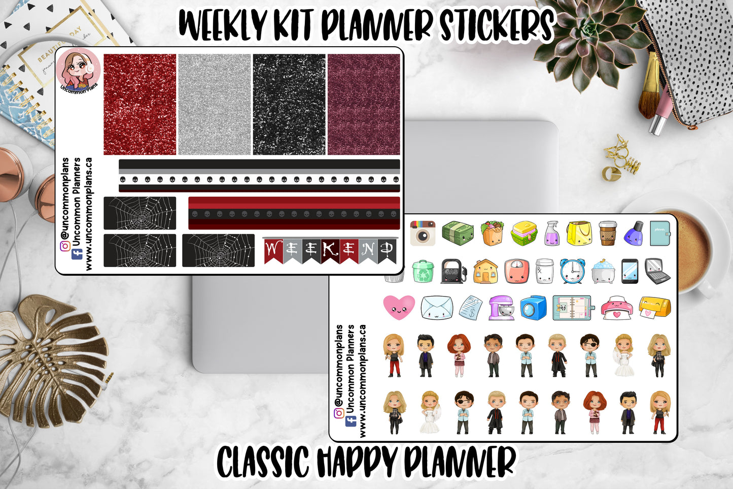 Teenage Vampire Hunter Girl Weekly Kit Happy Planner Stickers