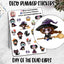 Chibi Girls Day of the Dead Stickers Sheet