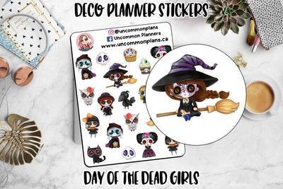Chibi Girls Day of the Dead Stickers Sheet