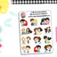 Princess & Princes Couples Stickers Sheet