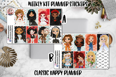Princess Halloween Costumes Weekly Kit Happy Planner Stickers