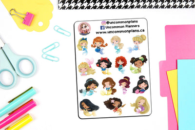 Princess Mermaids Stickers Sheet