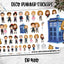 Time Travelling Doctor Sci-fi TV Show Stickers Sheet