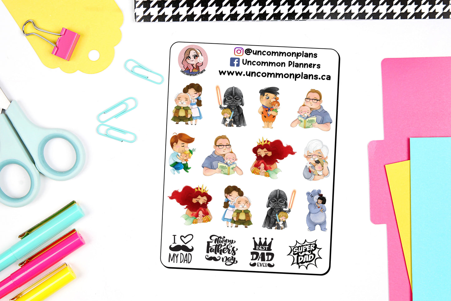 Geeky Father's Day Stickers Sheet
