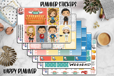 Coffee Shop Pals Weekly Kit Happy Planner Stickers