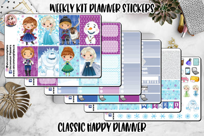 Ice Princess Sisters Weekly kit Happy Planner Stickers