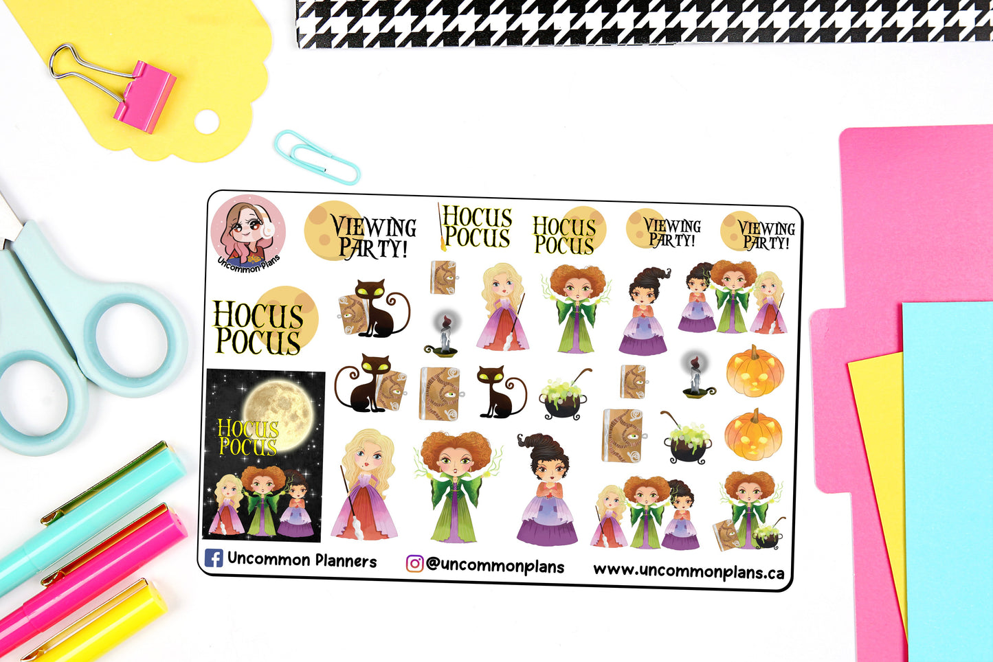 Halloween Witch Sisters Stickers Sheet