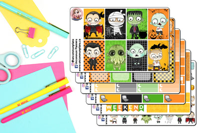 Horror Movie Monsters Weekly Kit Happy Planner Stickers