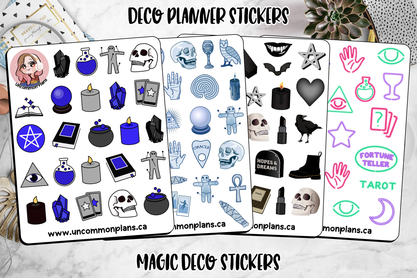 Black Magic Occult Gothic Psychic Witchy Stickers Sheets