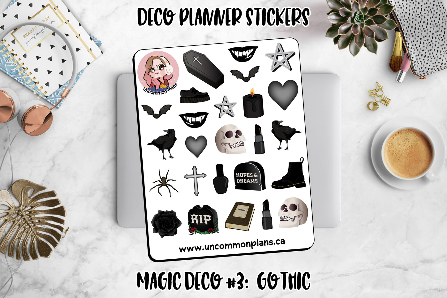 Black Magic Occult Gothic Psychic Witchy Stickers Sheets