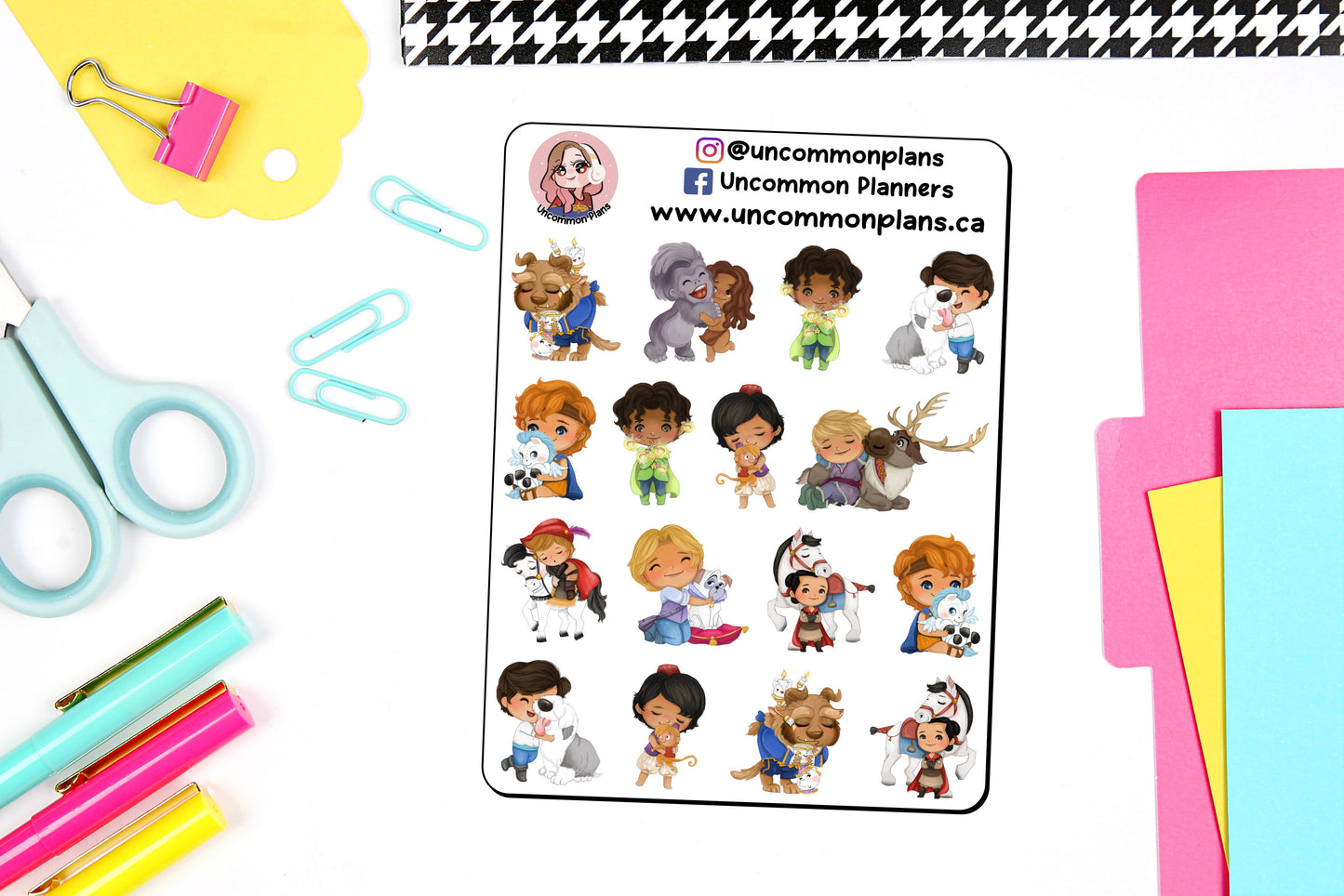 Princes & Animal Sidekicks Stickers Sheet