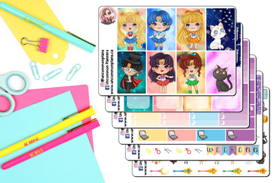 Sailor Scouts Moon Warrior Anime Weekly Kit Happy Planner Stickers