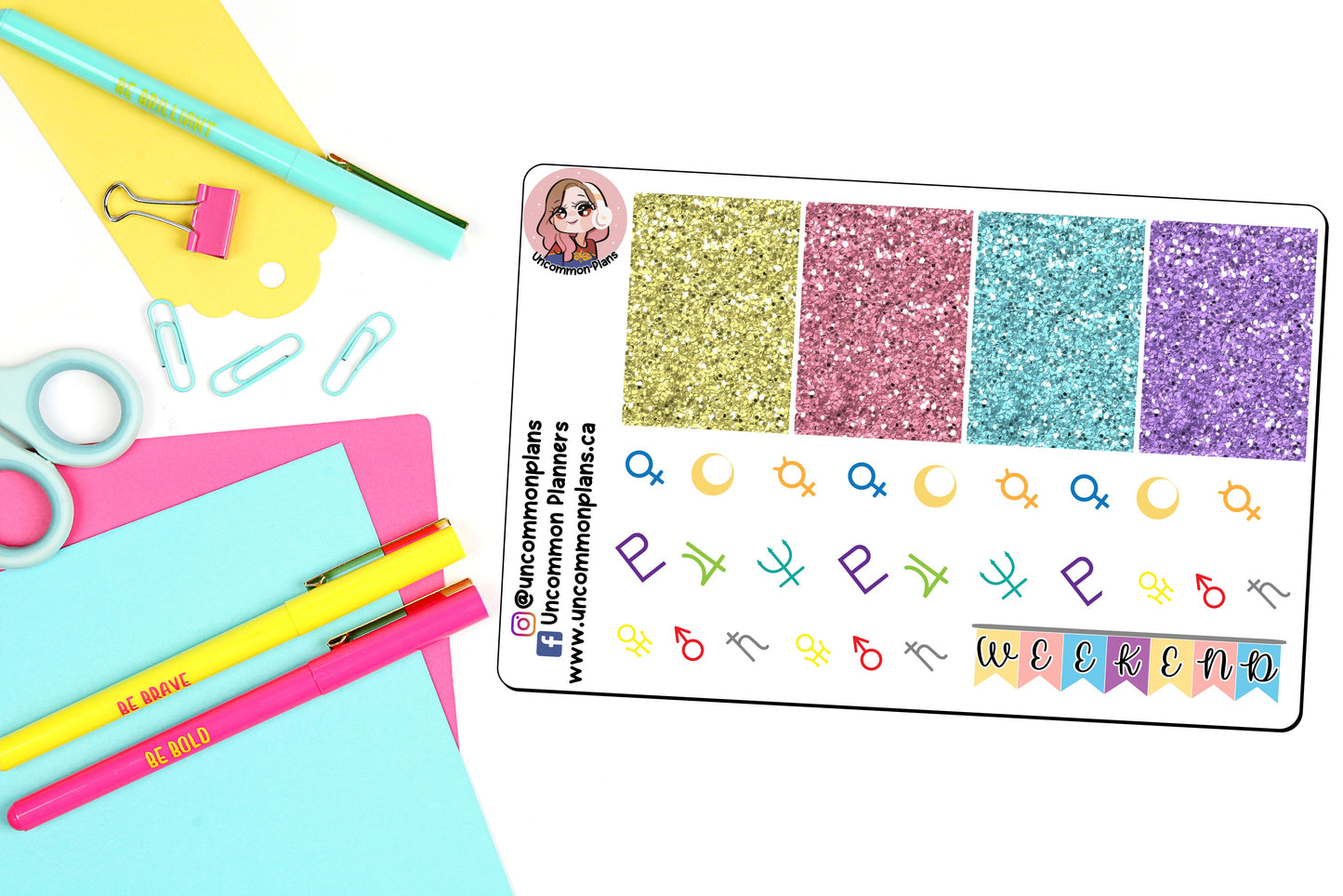 Sailor Scouts Moon Warrior Anime Weekly Kit Happy Planner Stickers