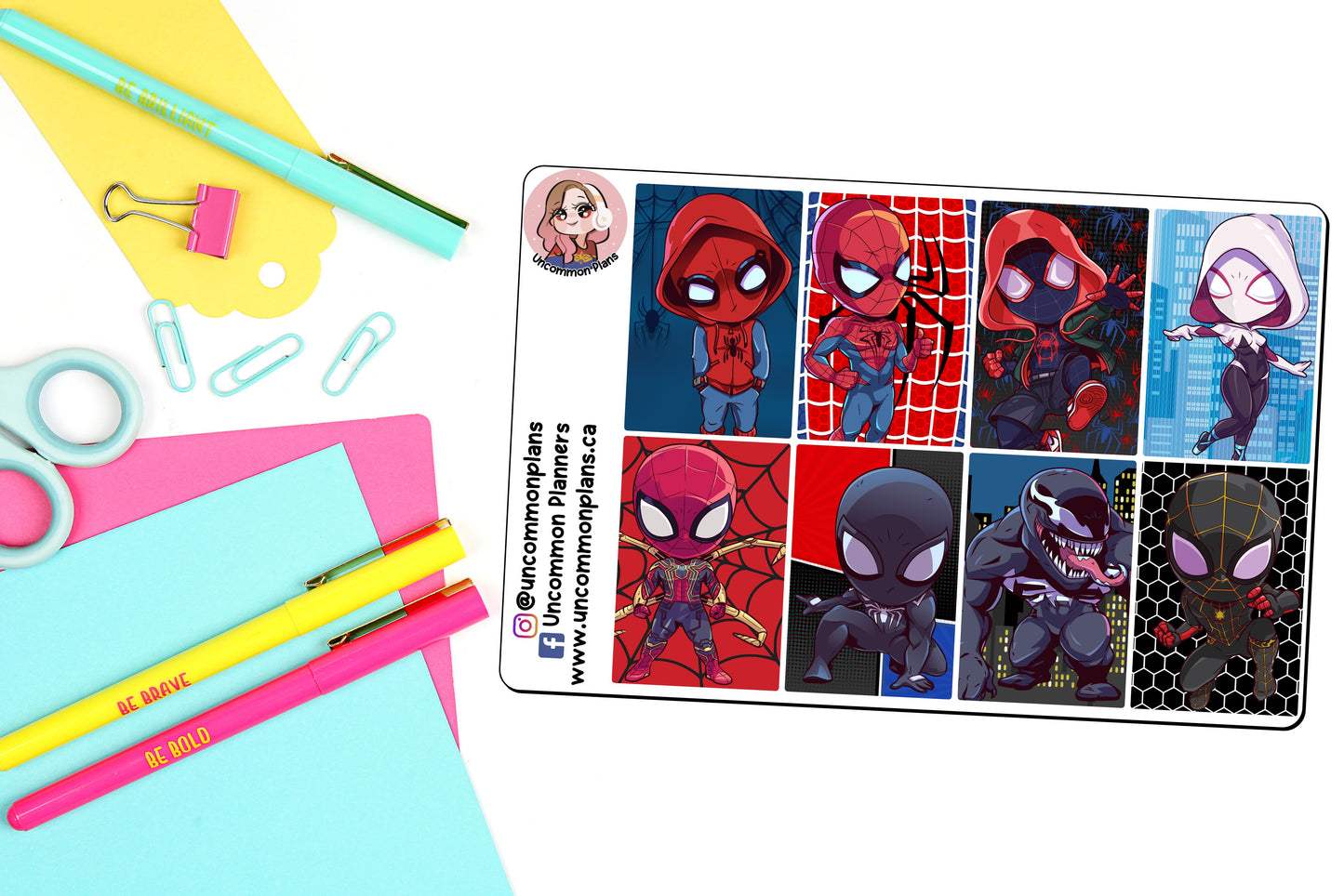 Spider Multiverse Superheroes Weekly Kit Happy Planner Stickers
