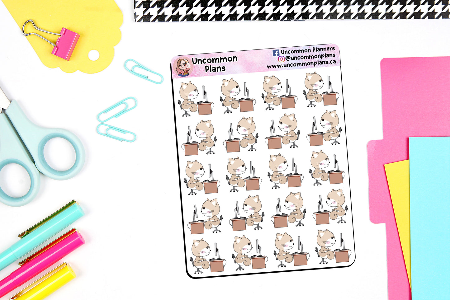 Squirrel Functional Deco Planner Stickers