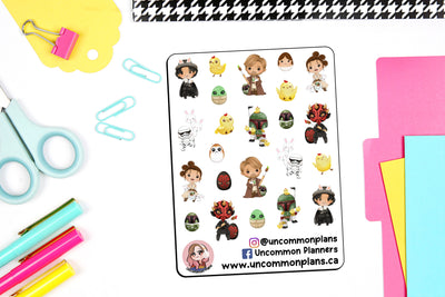 Space Wars Easter Spring Stickers Sheet