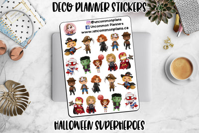 Halloween Superhero Stickers Sheet