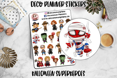 Halloween Superhero Stickers Sheet
