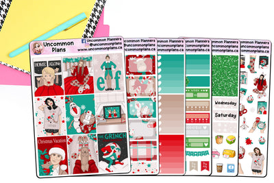 Christmas Movies Standard Vertical Planner Stickers Weekly Kit