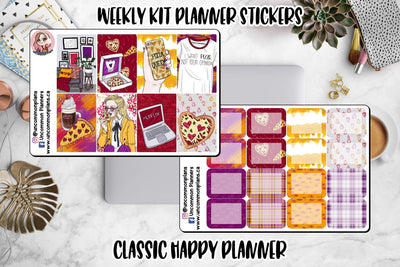 Pizza Love Weekly Kit Happy Planner Stickers