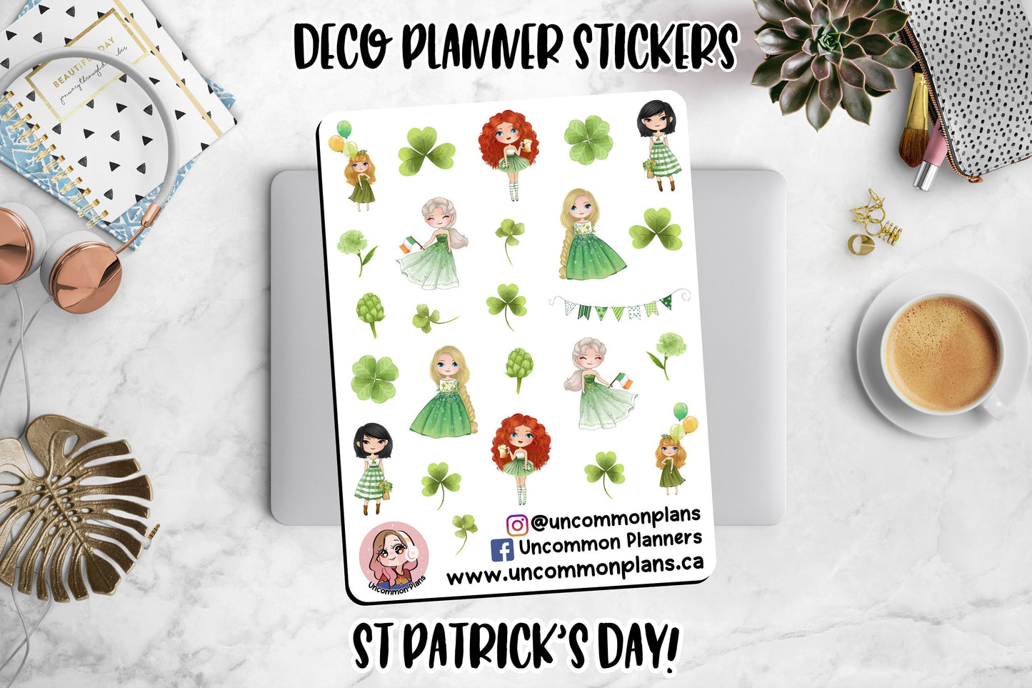 Princess St Patrick's Day Stickers Sheet