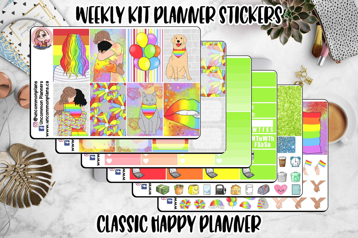 LGBTQ+ Pride Parade Weekly Kit Happy Planner Stickers