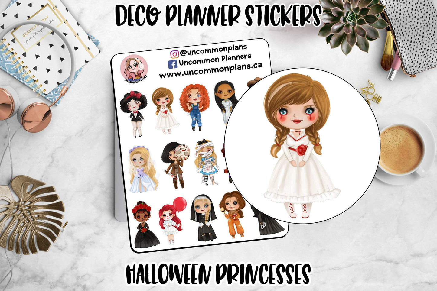 Horror Villains Princesses Stickers Sheet