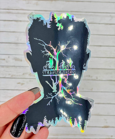 The Upside Down Silhouette Holographic Vinyl Decal Sticker