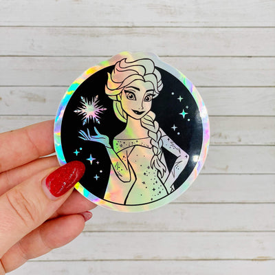 Princess Elsa Rapunzel Holographic Vinyl Decal Stickers