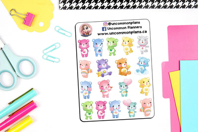 Cute Magic Bears Stickers Sheet