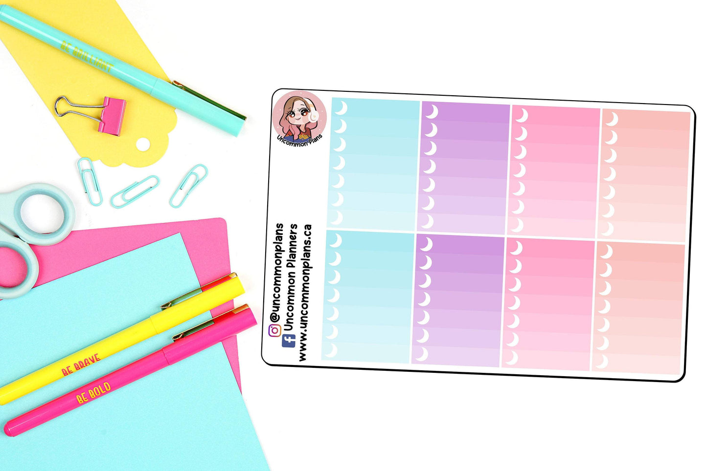 Moon Galaxy Planner Girl Weekly Kit Happy Planner Stickers