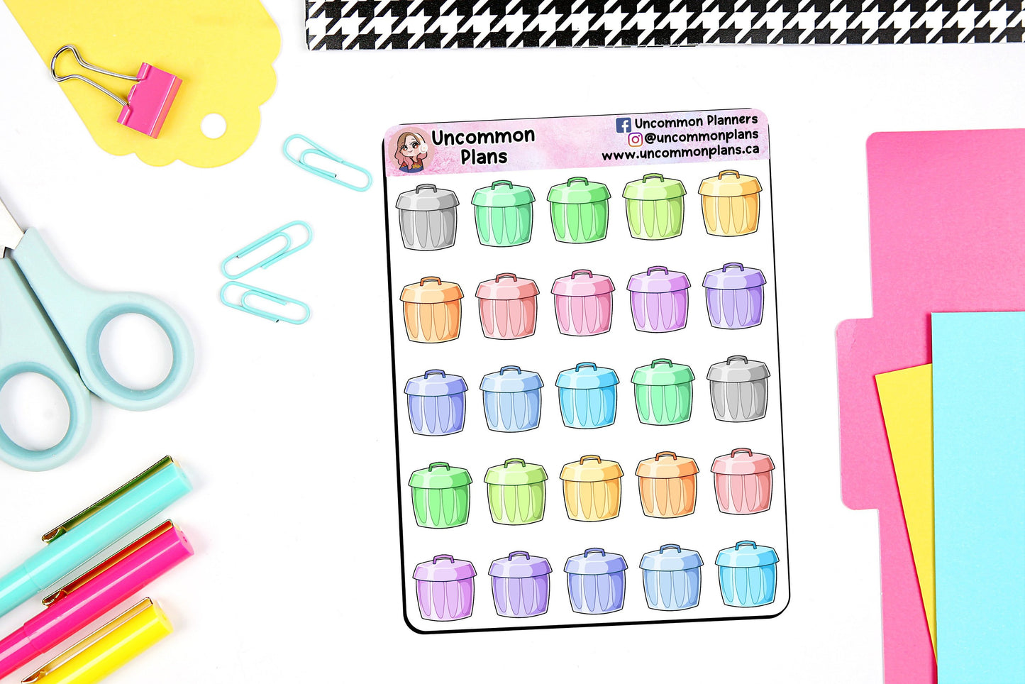 Kawaii Rainbow Icons Chores Functional Planner Stickers