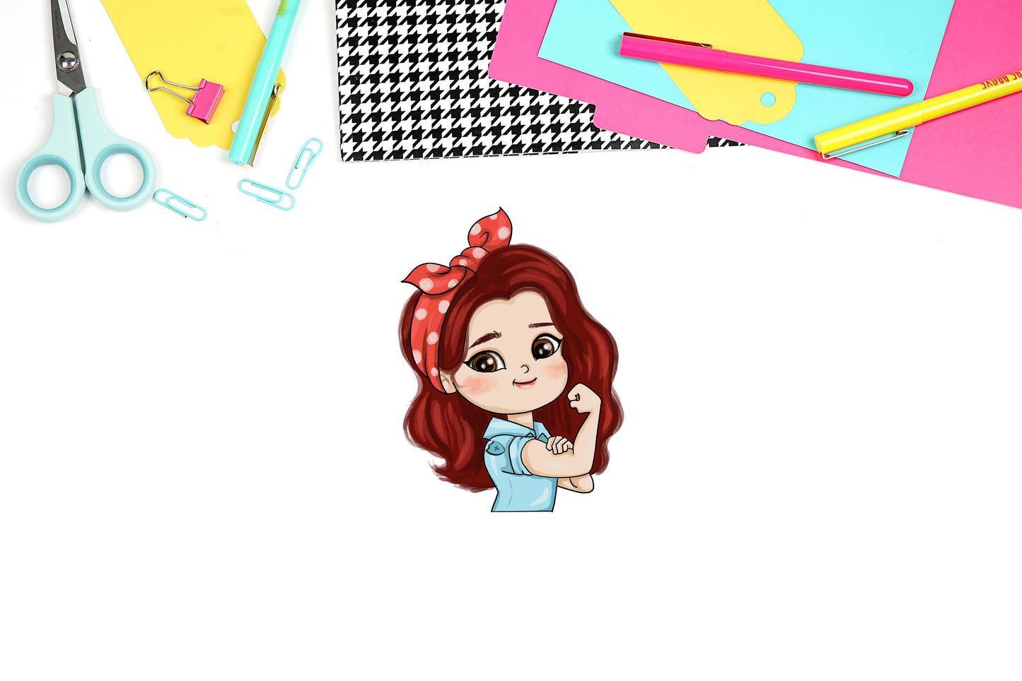 Rosie the Riveter "We Can Do it" Chibi Girl Decal