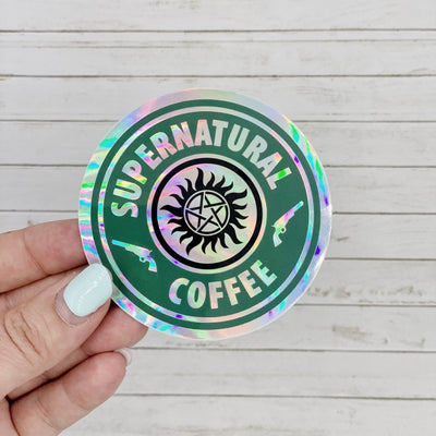 Supernatural Coffee Holographic Vinyl Decal