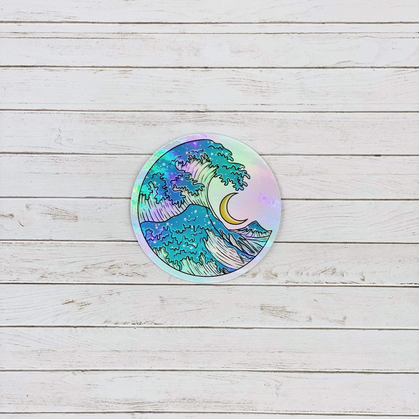 Moon Waves Holographic Vinyl Decal