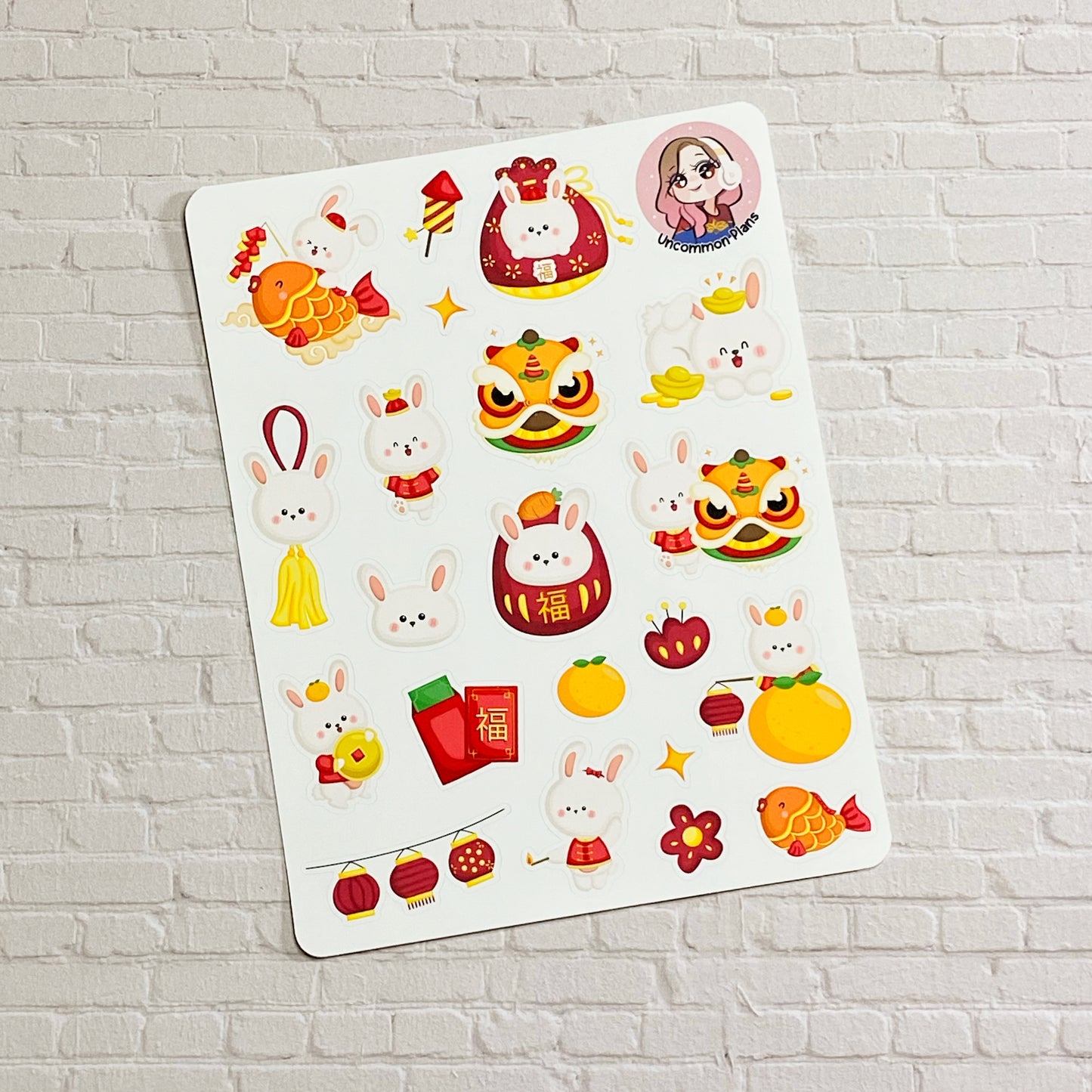 Lunar New Year Stickers Sheet - Year of the Rabbit 2023